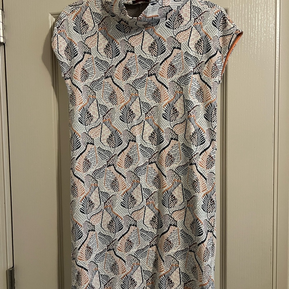 Fun Leaf Pattern Midi Dress
